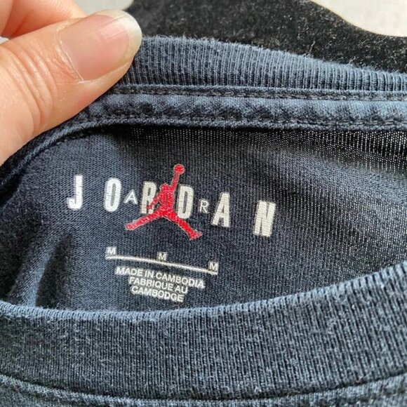 Jordan Cotton T-Shirt Black Basketball Sz M - Picture 5 of 7